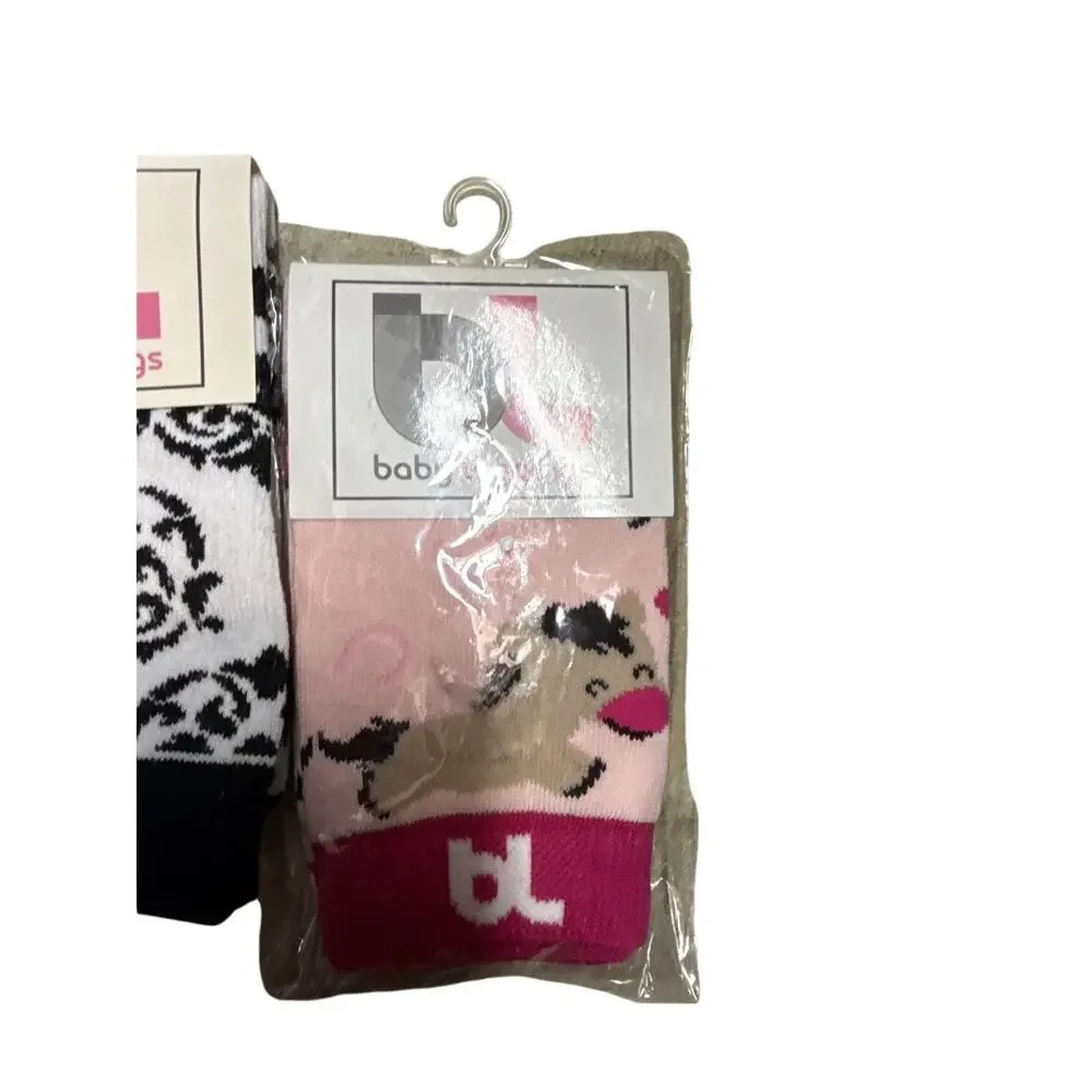 “BABY LEGGINGS” crawling socks, leggings - girls - NEW, bundle of 3
